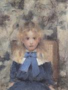 Fernand Khnopff Portrait of Miss Van Der Hecht oil painting reproduction
